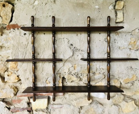 3-Tiered Wall Shelf in Walnut, 1960s-OJT-1791740