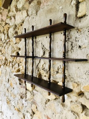 3-Tiered Wall Shelf in Walnut, 1960s-OJT-1791740