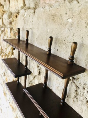 3-Tiered Wall Shelf in Walnut, 1960s-OJT-1791740