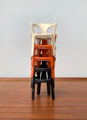 300 Monobloc Small Deco Chairs by Henry Massonnet for Stamp, France, 1970s, Set of 5-UAH-1375001