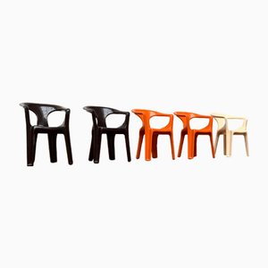 300 Monobloc Small Deco Chairs by Henry Massonnet for Stamp, France, 1970s, Set of 5-UAH-1375001