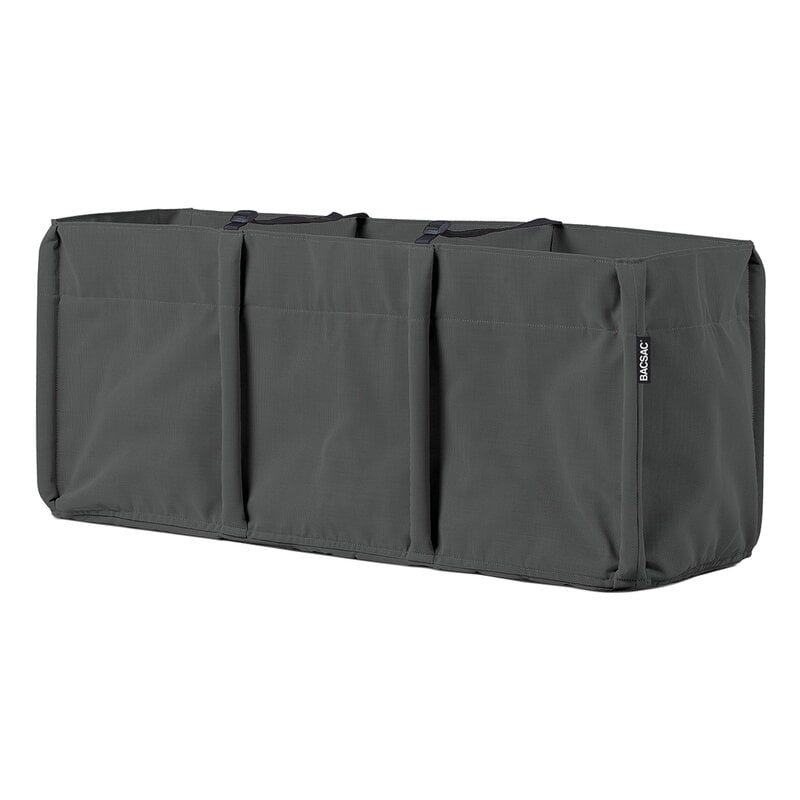 Baclong 3 fabric planter by Bacsac #110 L, black grey #