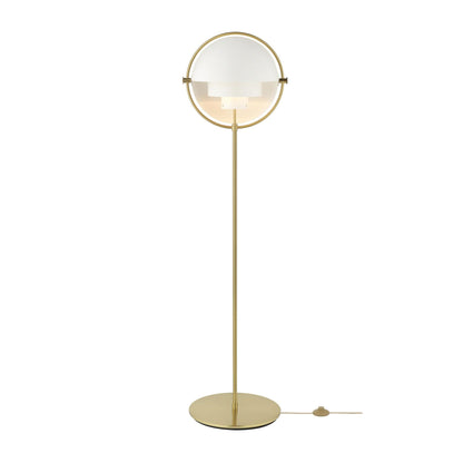 Multi-Lite Floor Lamp Brass & White