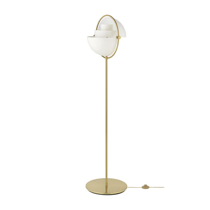 Multi-Lite Floor Lamp Brass & White
