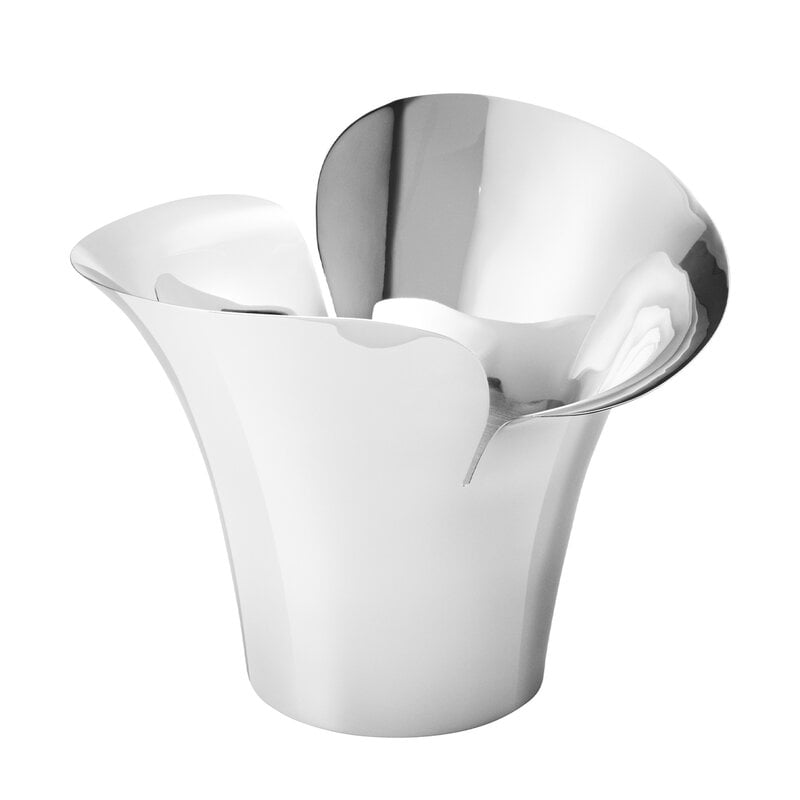 Bloom Botanica flower pot by Georg Jensen #L, stainless steel #