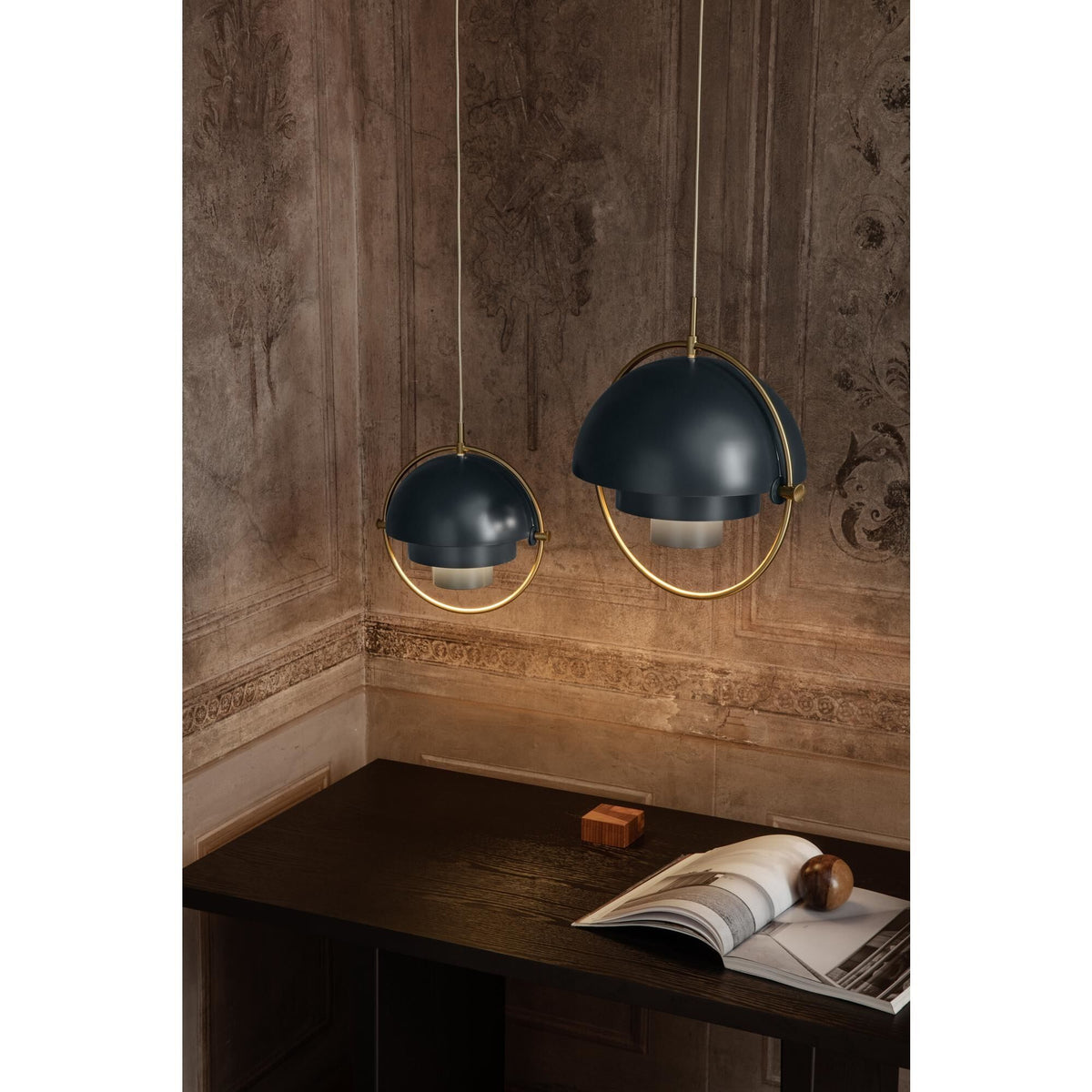 Multi-Lite Pendant Large Black Brass
