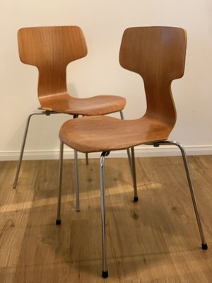 3103 Hammer Chairs by Arne Jacobsen for Fritz Hansen, 1960s, Set of 2-JAG-973792