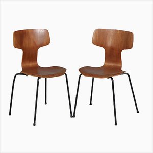 3103 Hammer Chairs by Arne Jacobsen for Fritz Hansen, 1960s, Set of 2-JAG-973792