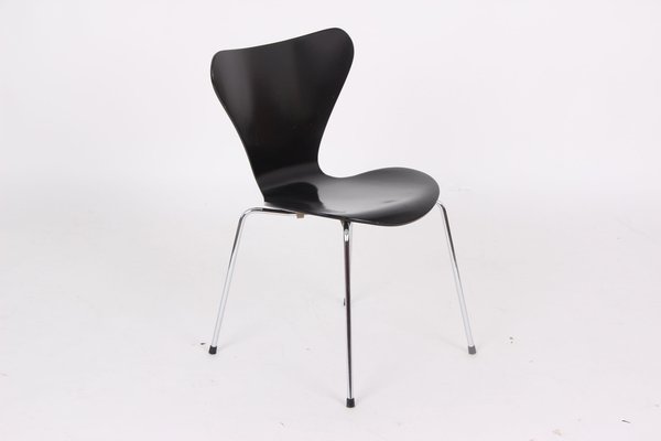 3107 Black Chairs by Arne Jacobsen for Fritz Hansen, 1950s, Set of 4-DQ-1818618