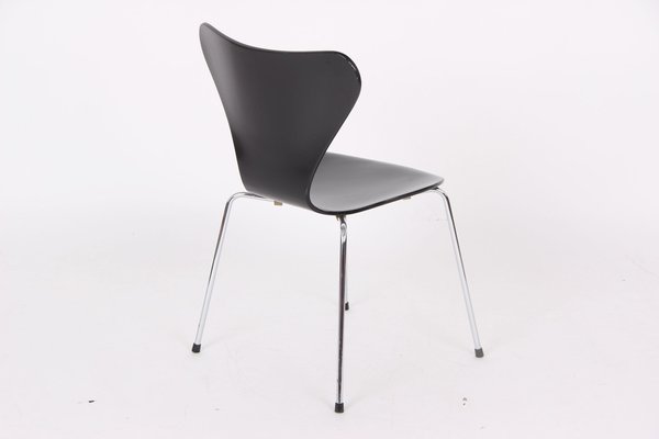 3107 Black Chairs by Arne Jacobsen for Fritz Hansen, 1950s, Set of 4-DQ-1818618