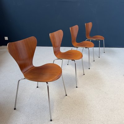 3107 Chairs by Arne Jacobsen for Fritz Hannssen, 1973, Set of 4-EAJ-1335289