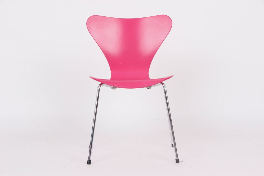 3107 Pink Chairs by Arne Jacobsen for Fritz Hansen, 1995, Set of 4