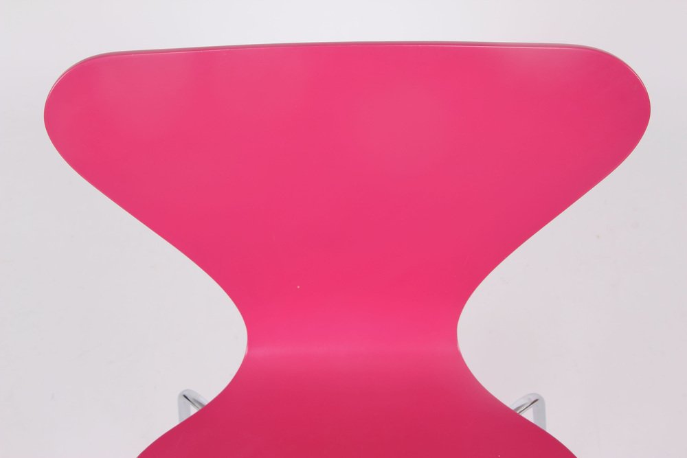 3107 Pink Chairs by Arne Jacobsen for Fritz Hansen, 1995, Set of 4