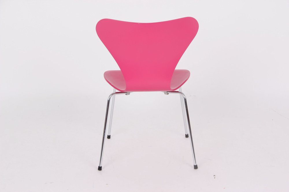 3107 Pink Chairs by Arne Jacobsen for Fritz Hansen, 1995, Set of 4