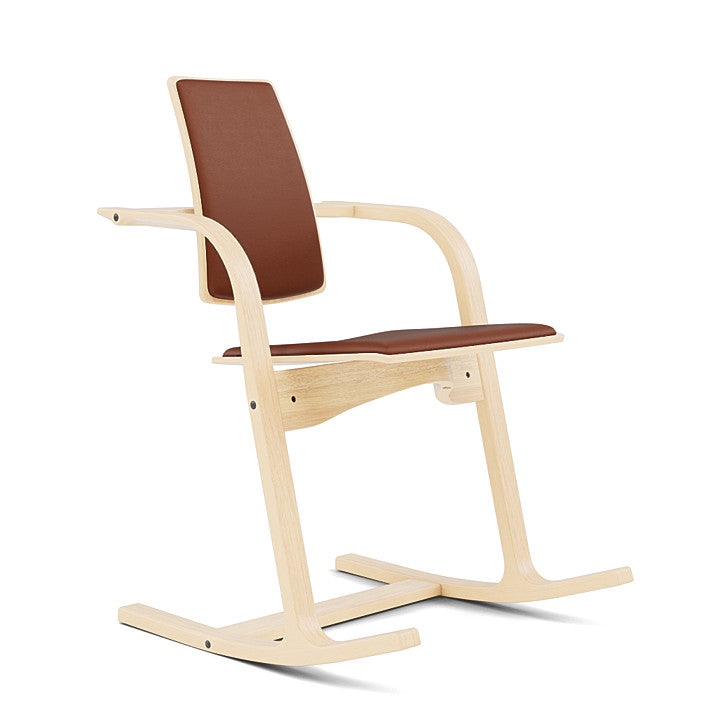 Actulum™ - Rocking Ergonomic Chair (Base - Natural Lacquered Ash) by Varier Furniture #NOIR | Cognac 31322