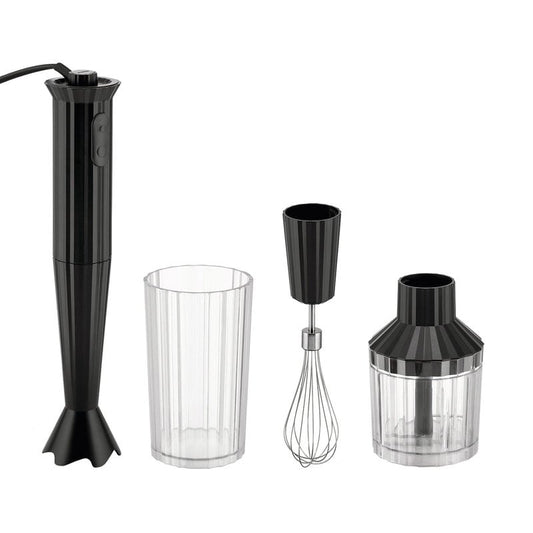 Plissé hand blender with whisk and chopper by Alessi #black #