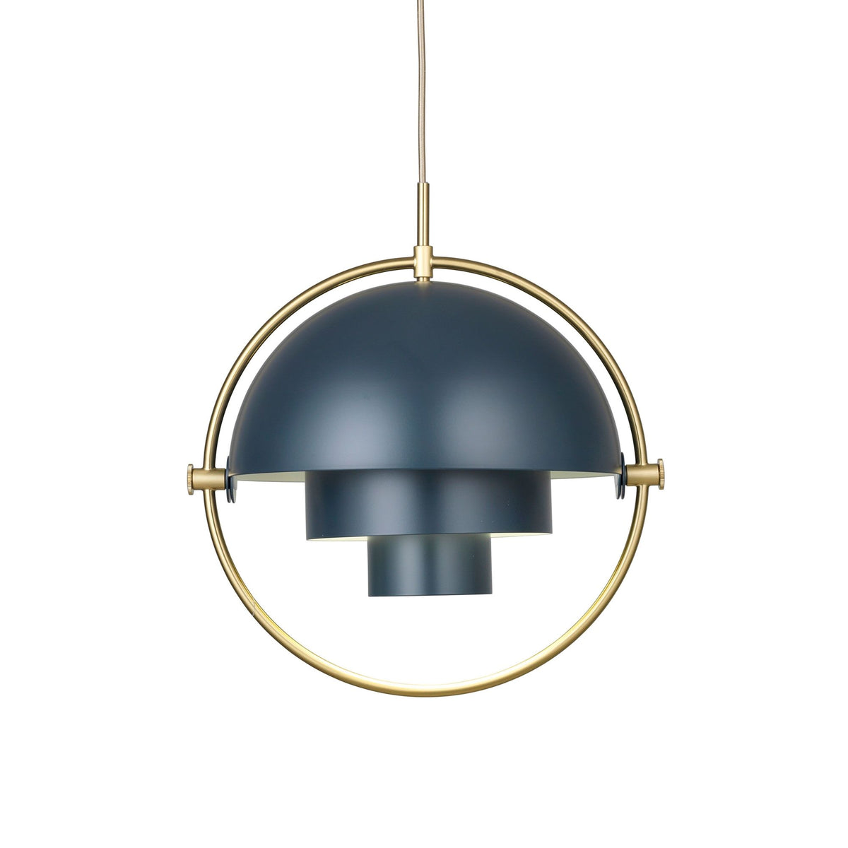 Multi-Lite Pendant Grey & Brass