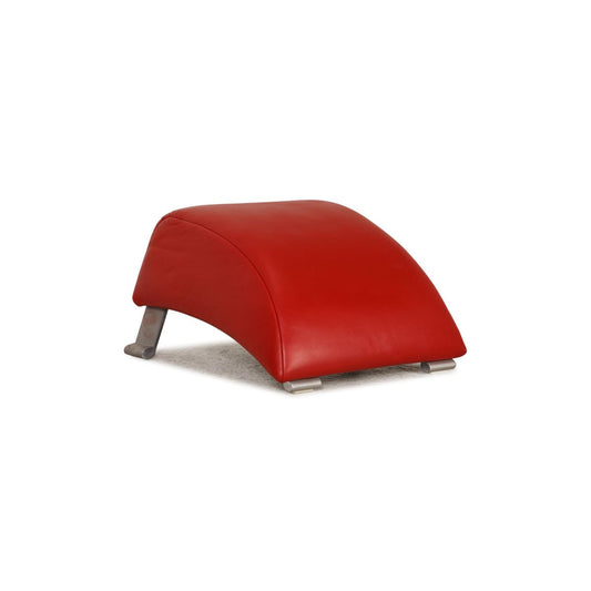 322 Red Leather 322 Stool by Rolf Benz