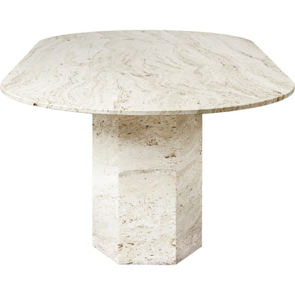 Epic Dining Table Elliptical White Travertine