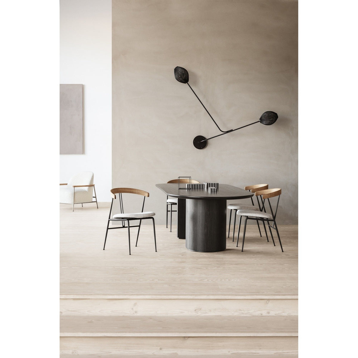 Satellite Wall Lamp Hardwired Cream White Semi Matt