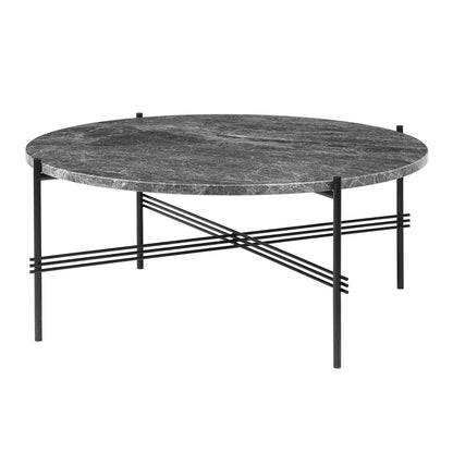 TS Coffee Table Round Ø80 Black/ Gray Emperador Marble
