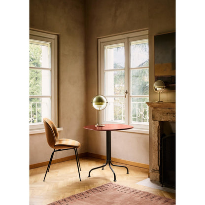 Beetle Dining Chair Veneer Shell Belsuede Special FR 132 With Legs In Antique Brass