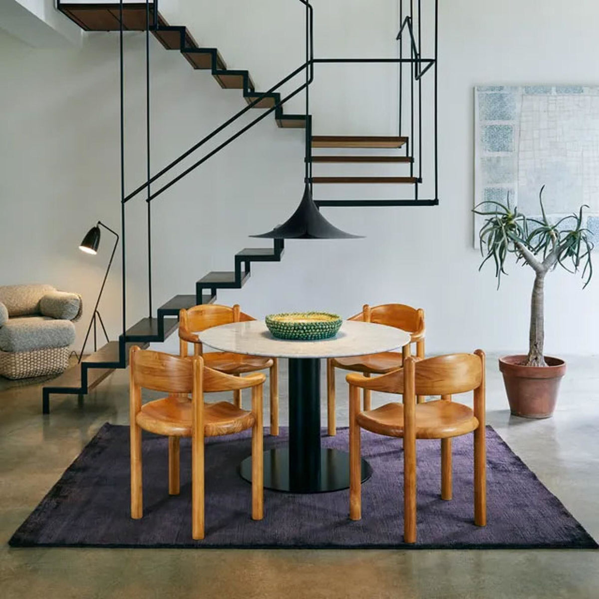 Daumiller Dining Chair with Armrests Golden Pine