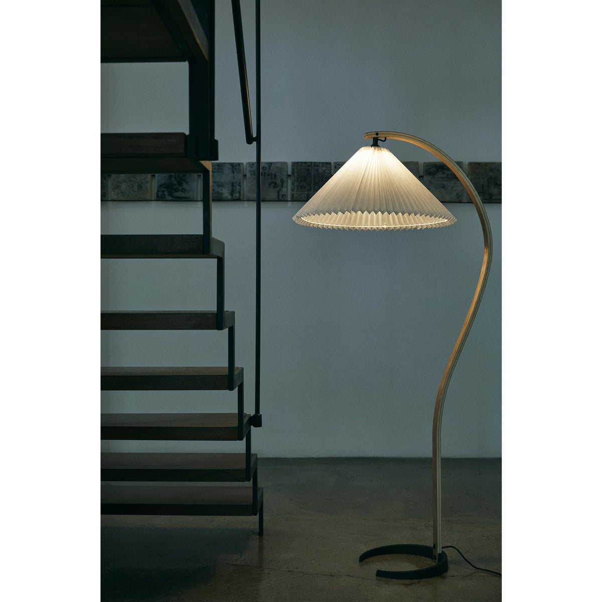 Timberline Floor Lamp Oak and Birch/ White