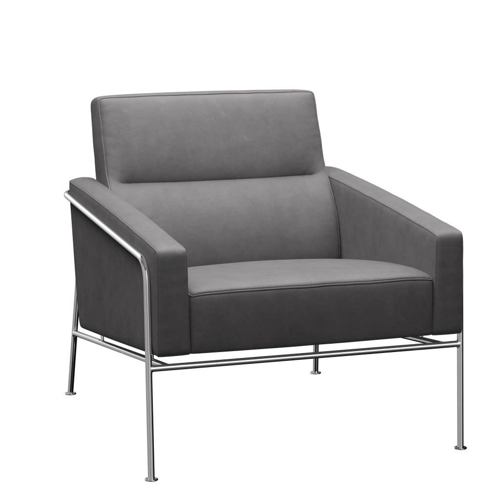 Series 3300™ Leather Lounge Chair by Fritz Hansen #Embrace | Concrete Grey