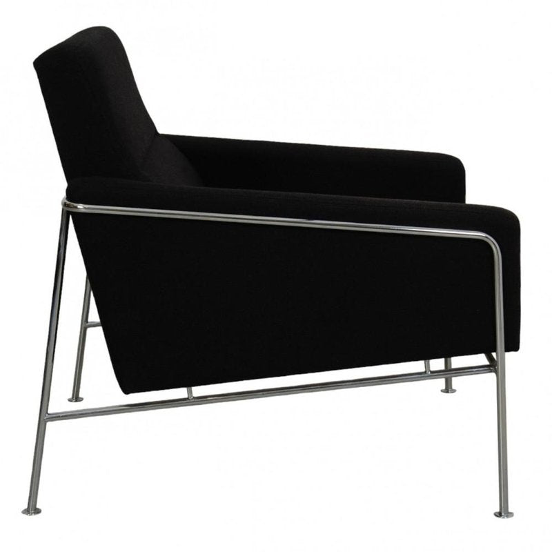 3301 Lounge Chair in Black Hallingdal Fabric by Arne Jacobsen, 2000s