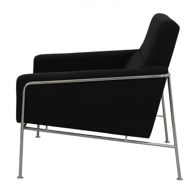 3301 Lounge Chair in Black Hallingdal Fabric by Arne Jacobsen, 2000s