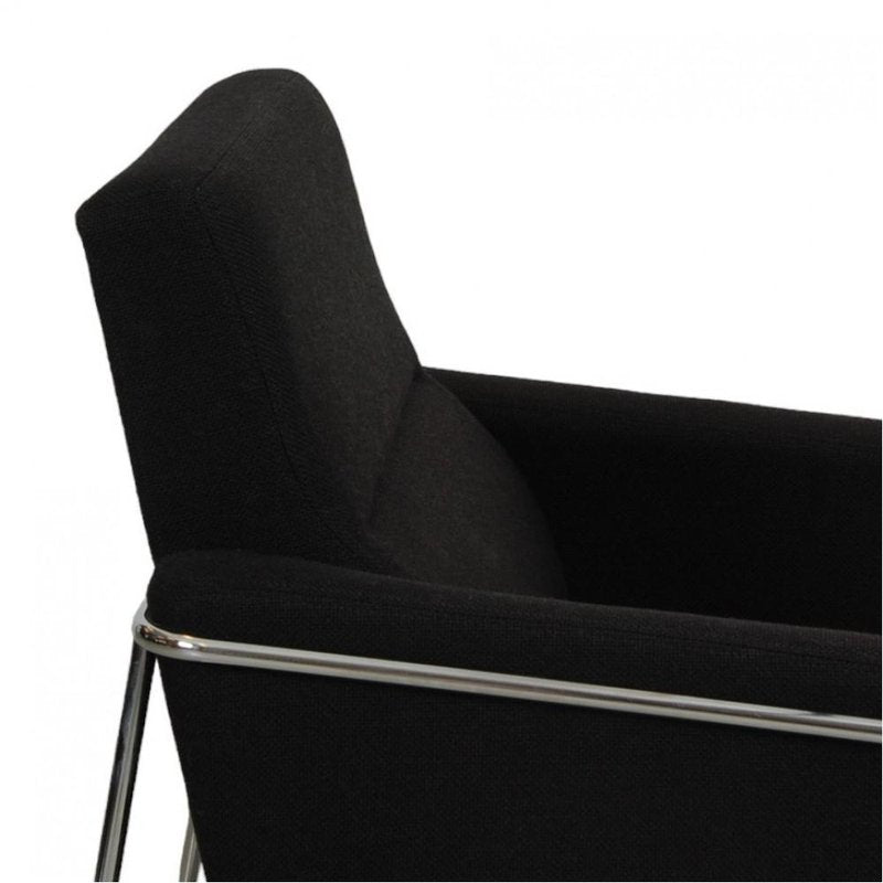 3301 Lounge Chair in Black Hallingdal Fabric by Arne Jacobsen, 2000s