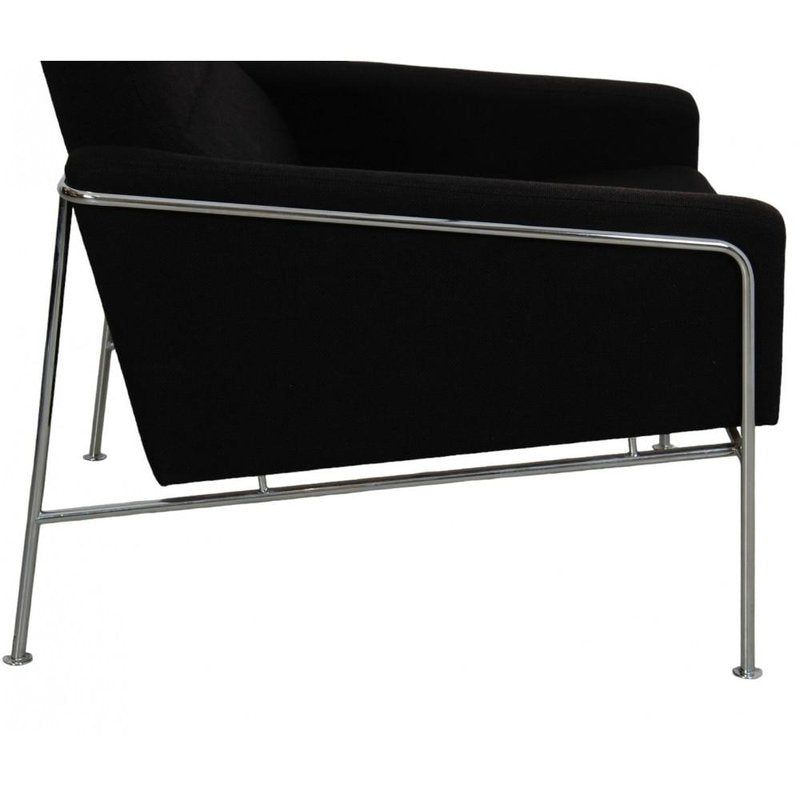 3301 Lounge Chair in Black Hallingdal Fabric by Arne Jacobsen, 2000s