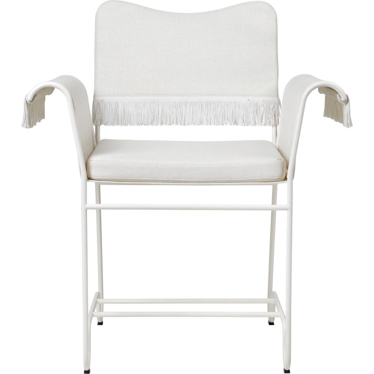 Tropique Dining Chair With Fringes White/Leslie 06