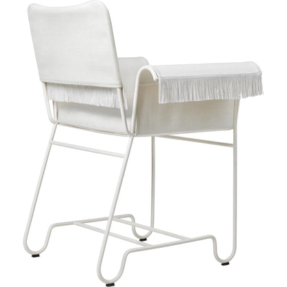 Tropique Dining Chair With Fringes White/Leslie 06