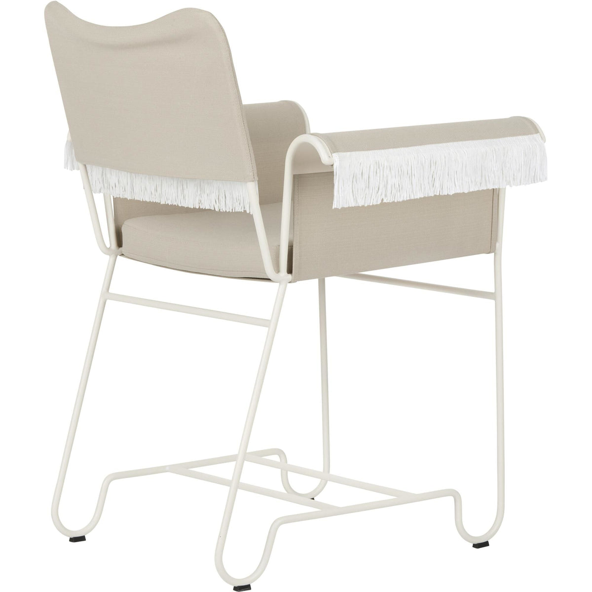 Tropique Dining Chair With Fringes White/Leslie 12