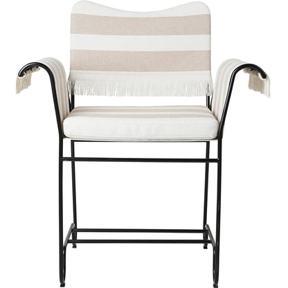 Tropique Dining Chair With Fringes Black/ Leslie Stripe 40