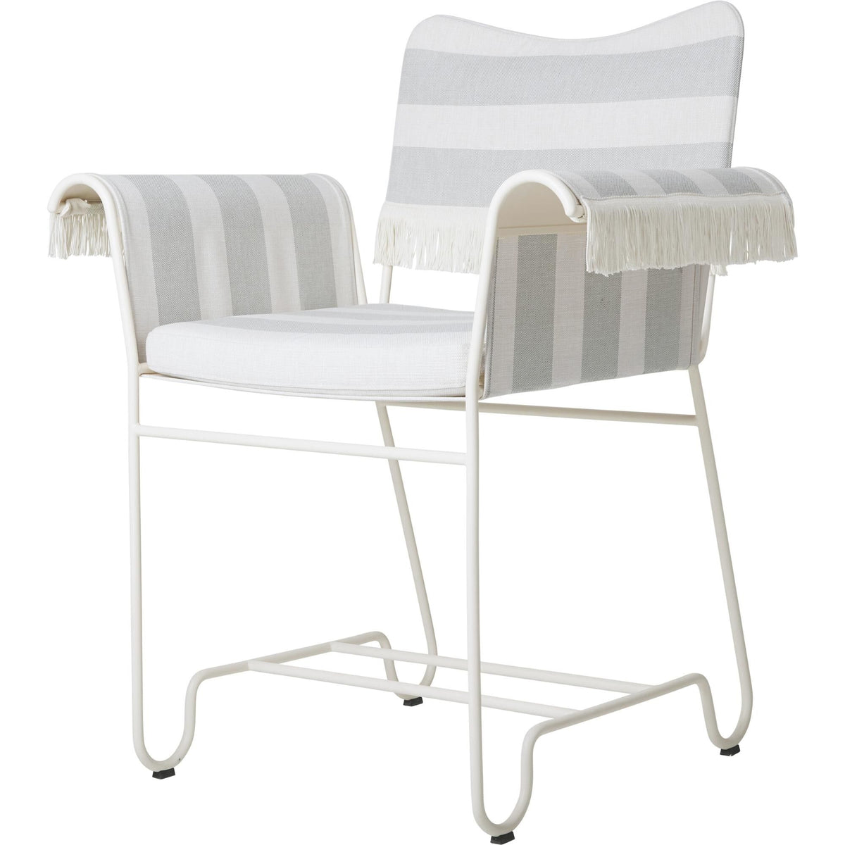 Tropique Dining Chair With Fringes White/Leslie 12