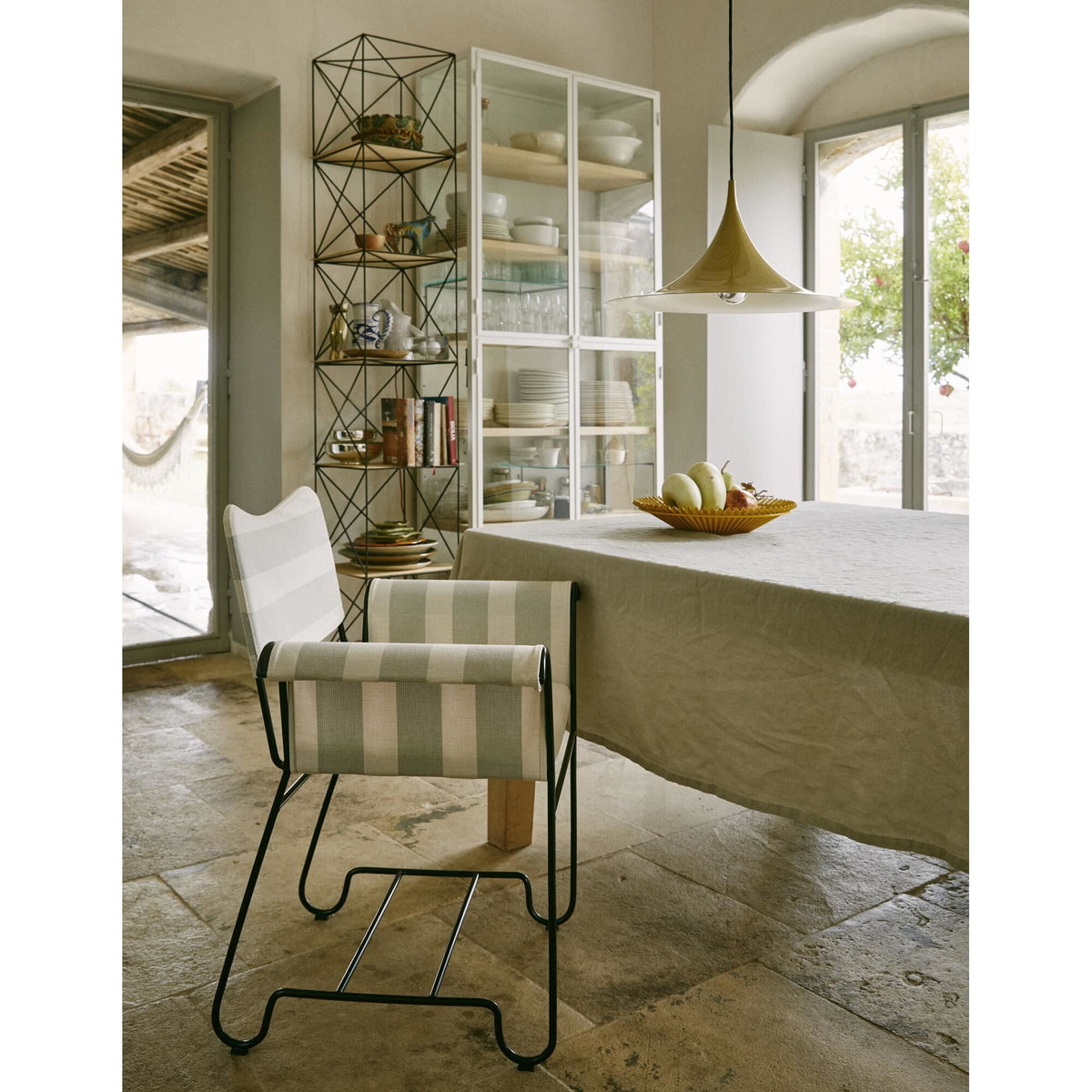 Tropique Dining Chair Black/ Leslie Stripe 20