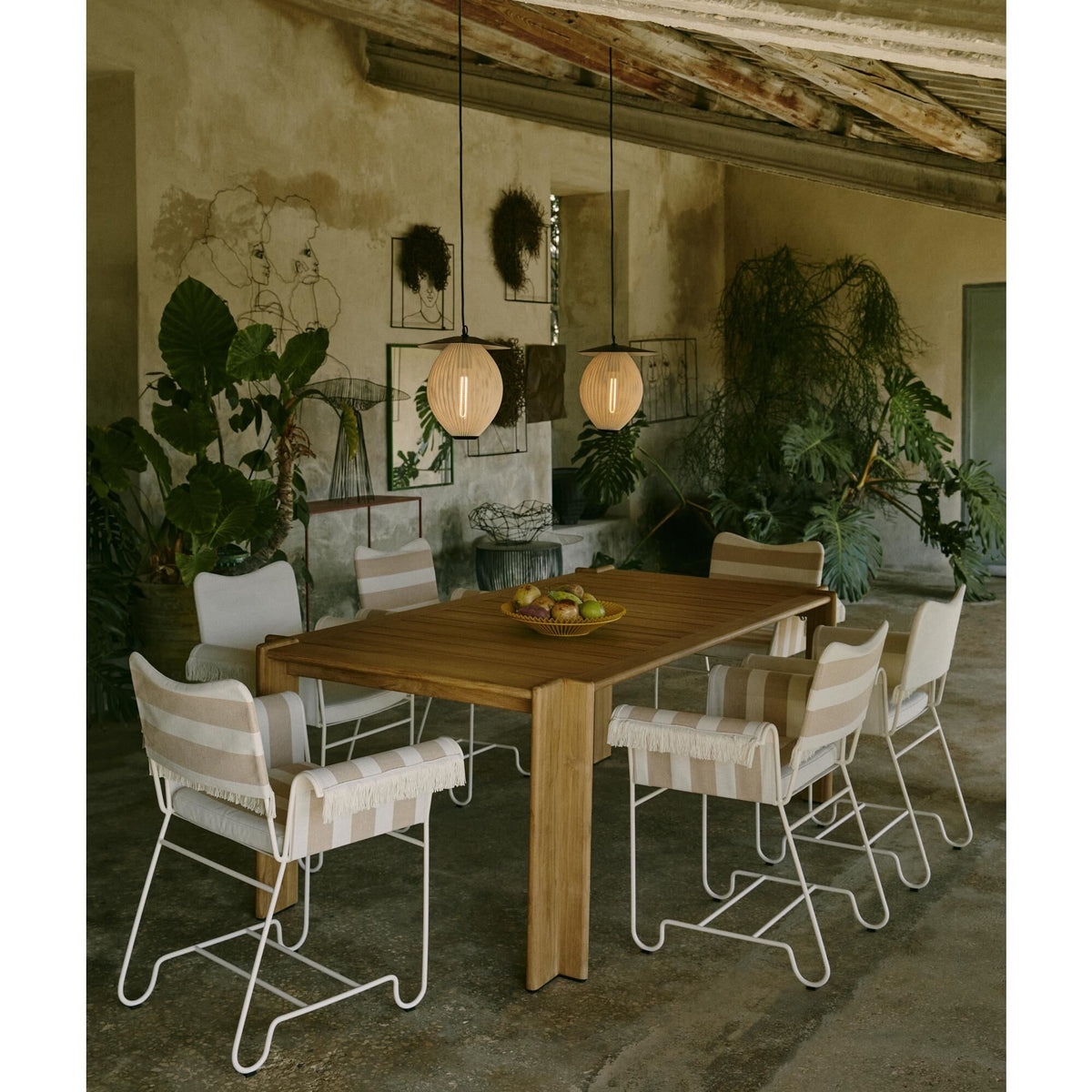 Tropique Dining Chair White/ Leslie Stripe 20