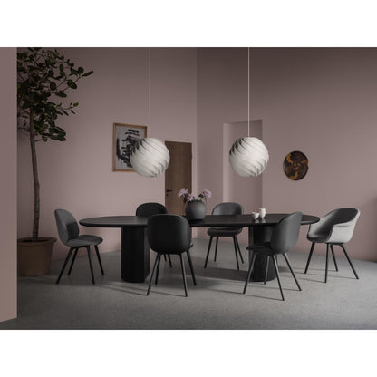 Bat Dining Chair Plastic Legs Around Bouclé 023