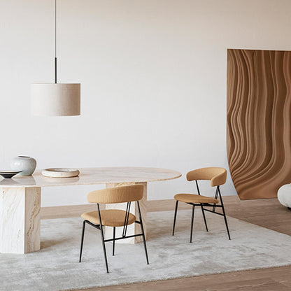 Violin Dining Chair Around Bouclé 032