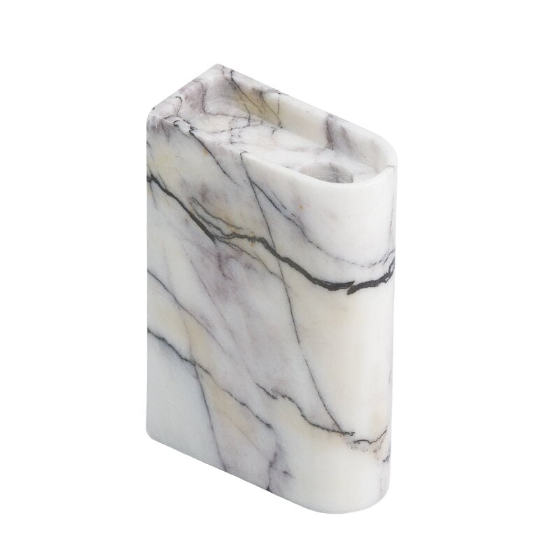 Monolith candle holder by Northern #medium, mixed white marble #