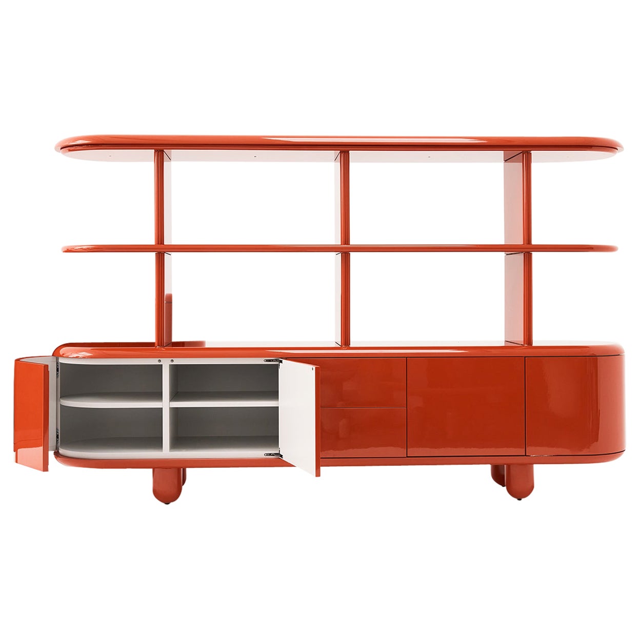 Freestanding Bookcase EXPLORER 234 XL by Bd Barcelona Design #Coral Red