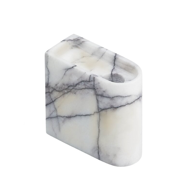 Monolith candle holder by Northern #low, mixed white marble #