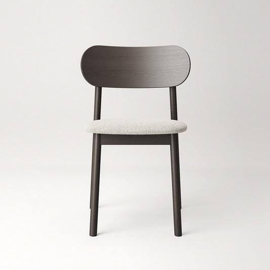 Decotique Elephant Dining Chair Dark Oak/White Bouclé