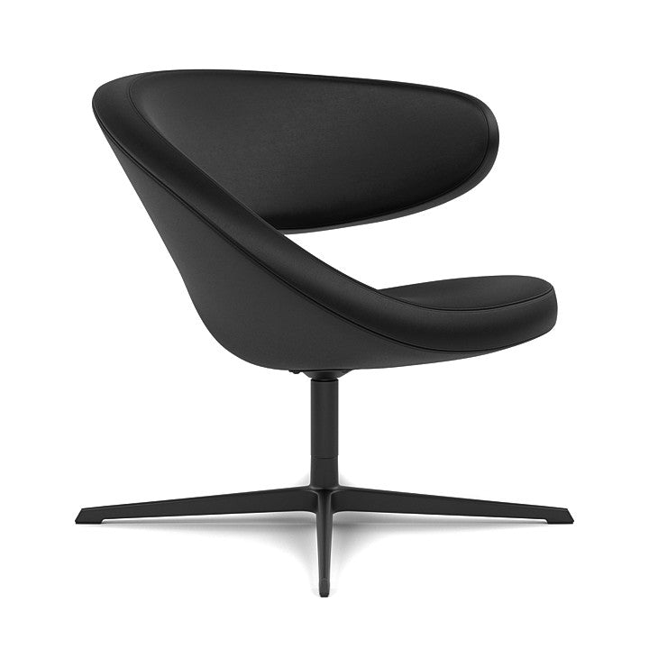 Peel™ Club - Swivel upholstered armchair (Upholstery Material - NOIR)