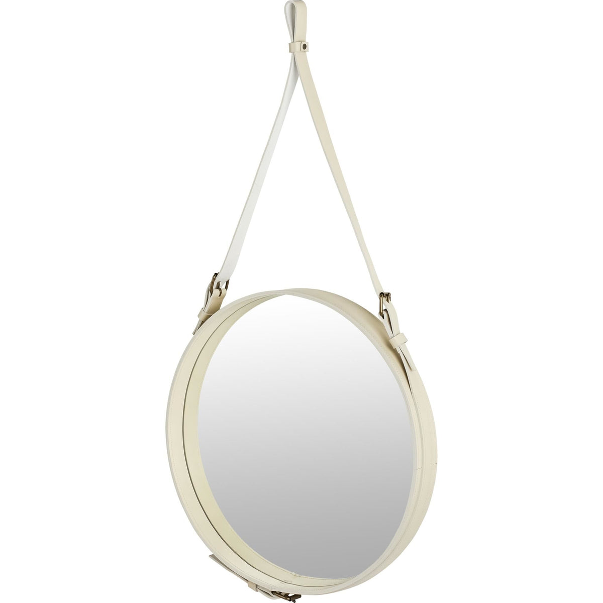Adnet Mirror Ø58 Cream Leather