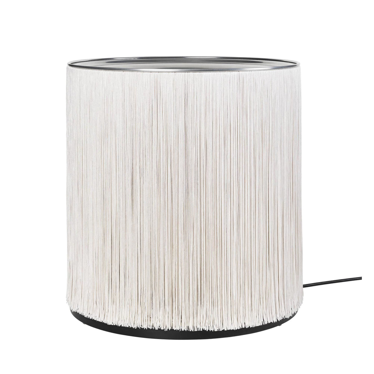Model 597 Floor Lamp Polished Aluminum/Cream Fringe