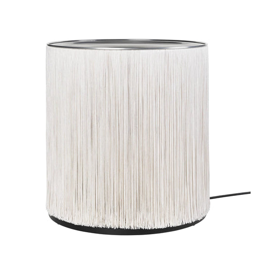 Model 597 Floor Lamp Polished Aluminum/Cream Fringe